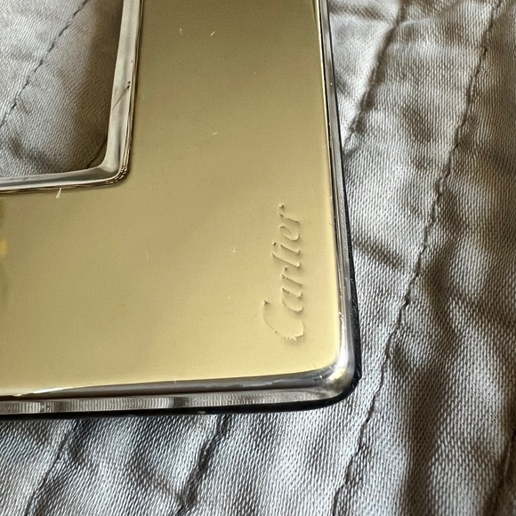 Authentic CARTIER 925 Sterling Silver Photo Frame with Elegant Wood - Picture 11 of 15